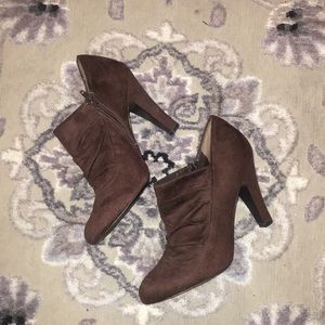Brown Suede Booties